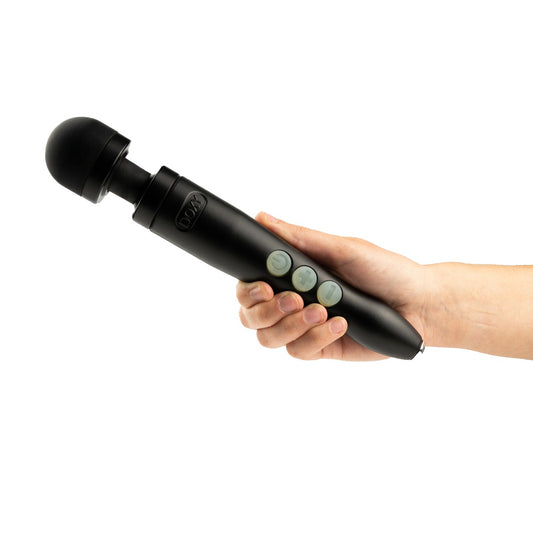 Doxy Die Cast 3 Rechargeable handheld vibrator in matte black, featuring a sleek, ergonomic design for versatile use.