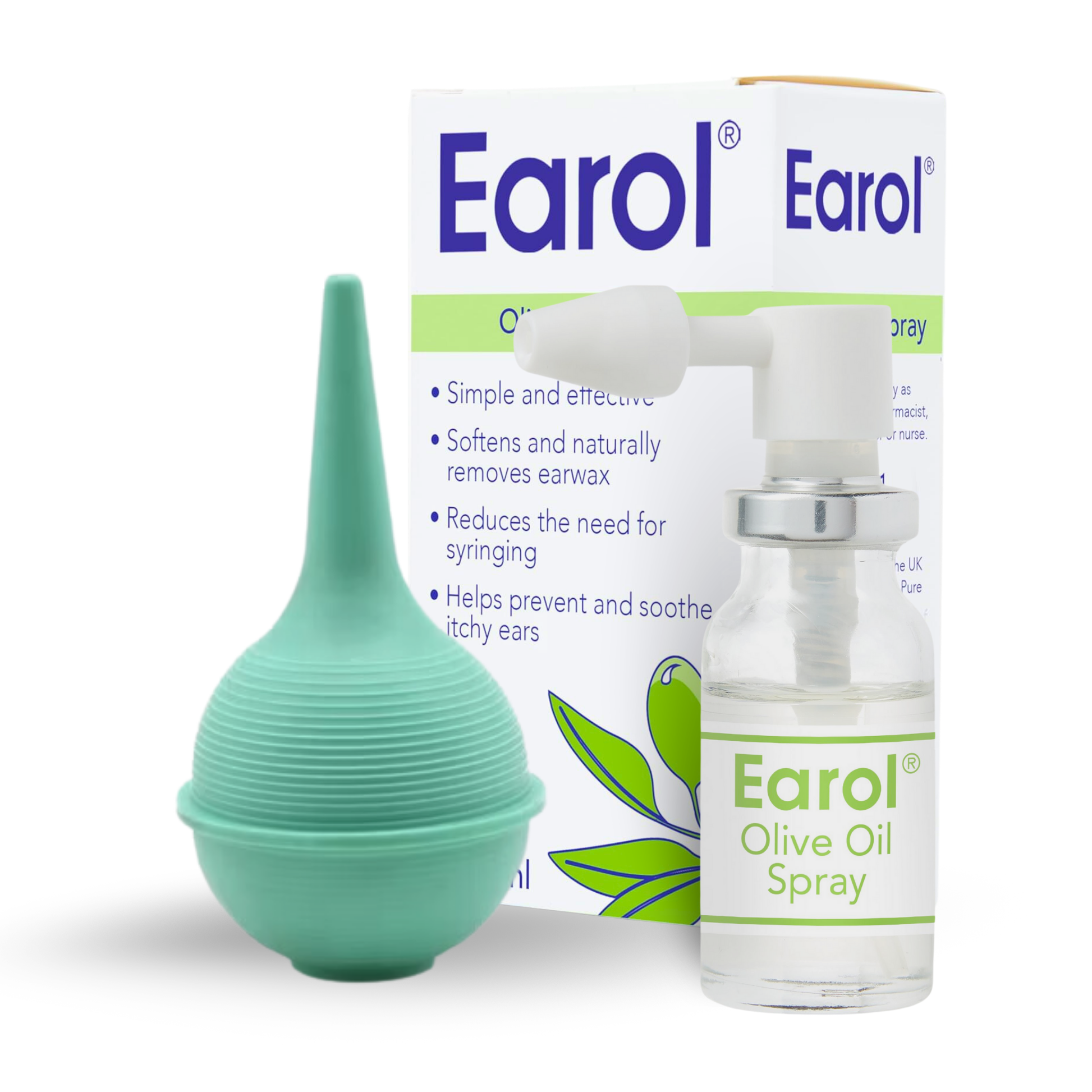 Ear Wax Removal Spray and Ear Washing Bulb 