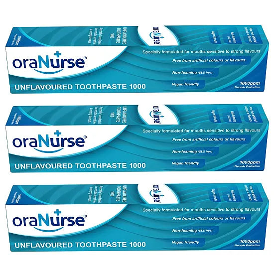 OraNurse Unflavoured Toothpaste 0 - 3 Years - 50ml - Pack of 3