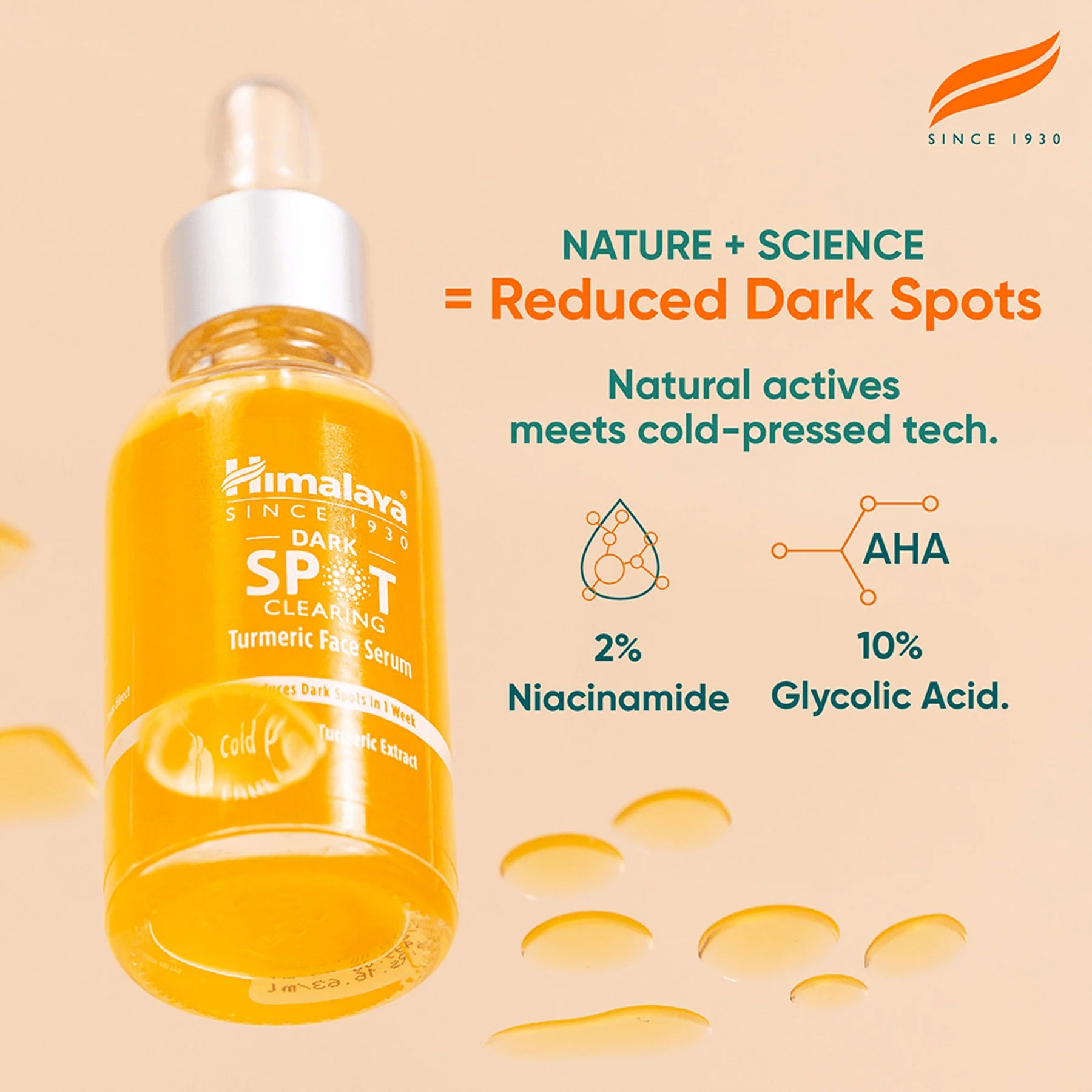 Himalaya Dark Spot Clearing Turmeric Face Serum 10% Glycolic Acid 30ml
