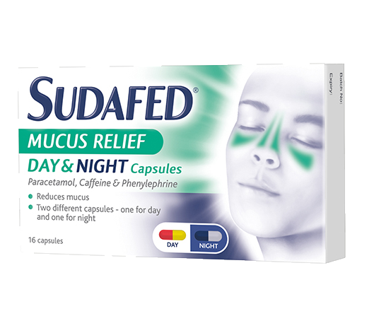 Sudafed Mucus Relief Day & Night – 16 Capsules