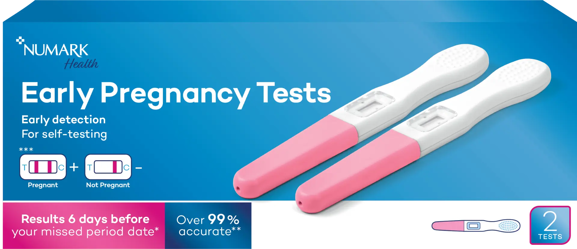 Numark Pregnancy Tests - Early Pregnancy 2s
