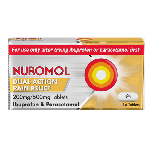 Nuromol Dual Action Pain Relief 200/500mg - 16 Tablets