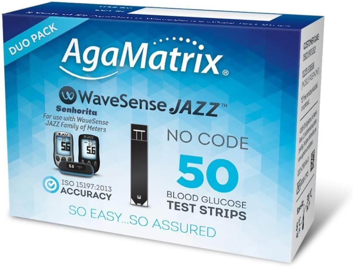AgaMatrix WaveSense Jazz Duo Test Strips - Pack of 50