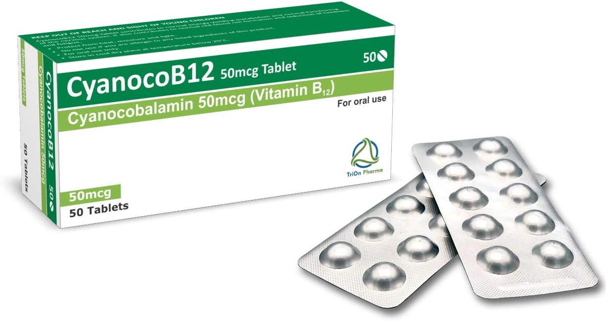 Cyanocobalamin Vitamin B12 ,50 Tablets