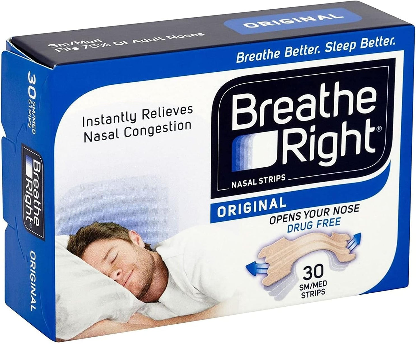 Breathe Right Congestion Relief Nasal Strips Original Small/Medium - 30 Strips