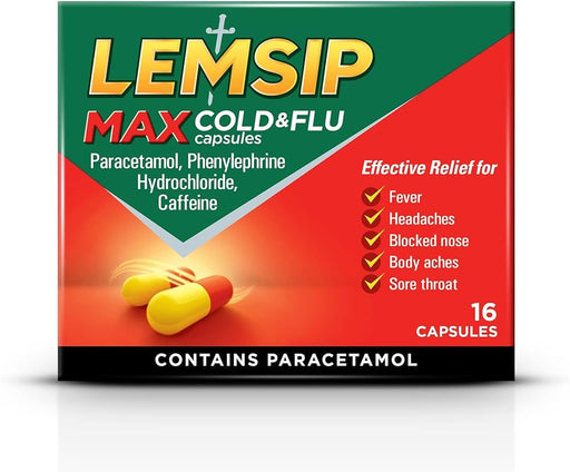 Lemsip Max All In One Cold & Flu – 16 Capsules