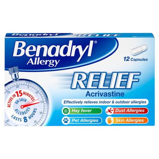 Benadryl Allergy Relief - 12 Capsules