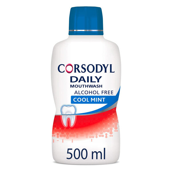 Corsodyl Daily Mouthwash Gum Care Alcohol Free Cool Mint - 500ml