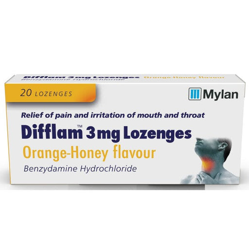 Difflam 3mg Lozenges Orange & Honey Flavour - 20 Lozenges