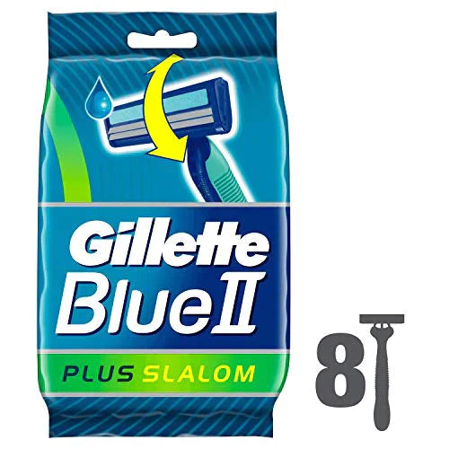 Gillette BlueII Plus Slalom Disposable Razors 8 razors