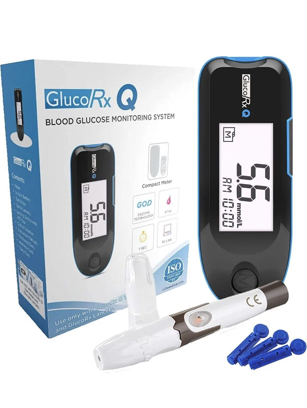 Buy GlucoRx Q Blood Glucose Monitoring System Online | Cured Pharmacy