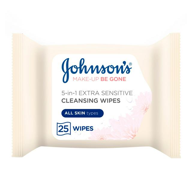 Johnsons Face Care Makeup Be Gone Extra Sensitive 25 Wipes