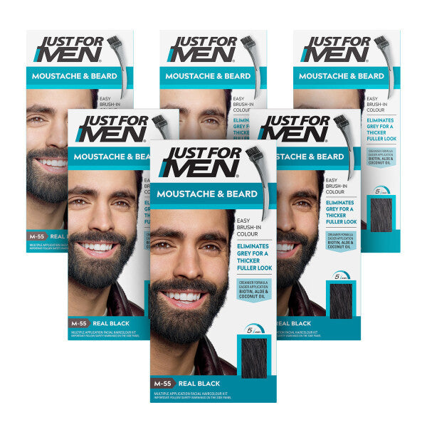 Just For Men Moustache & Beard Real Black Hair Dye M-55