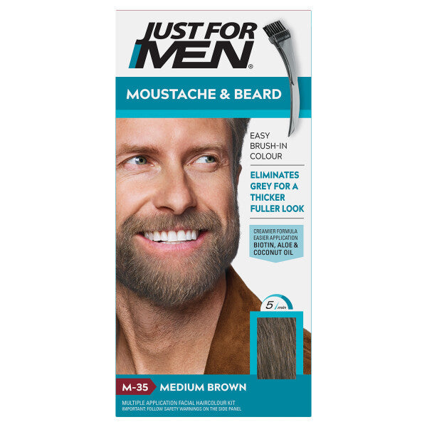 Just For Men Moustache & Beard Medium Brown Hair Dye M-35