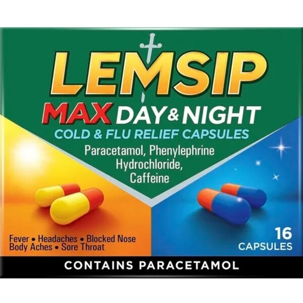 Lemsip Max Day & Night Cold & Flu Relief - 16 Capsules