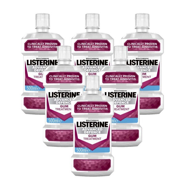 Listerine Advanced Defence Gum Treatment Mouthwash Crisp Mint -500ml