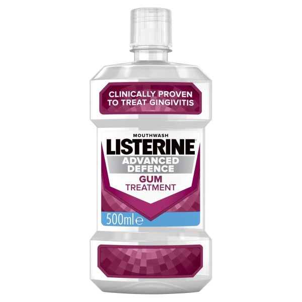 Listerine Advanced Defence Gum Treatment Mouthwash Crisp Mint -500ml