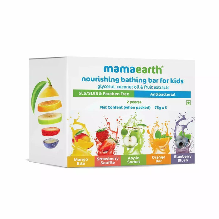 Mamaearth Fruit Based Nourishing Bathing Bar Baby Soap For Kids Pack Of 5 Soap