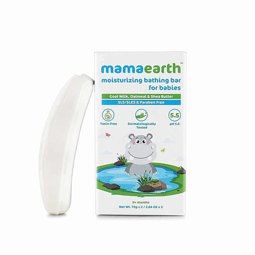 Mamaearth moisturizing bathing bar for babies Goat Milk, Oatmeal & Shea (2X75g)