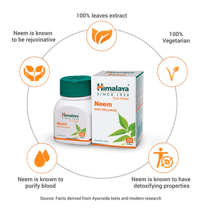 Himalaya Wellness Pure Herbs Neem Skin Wellness Tablet