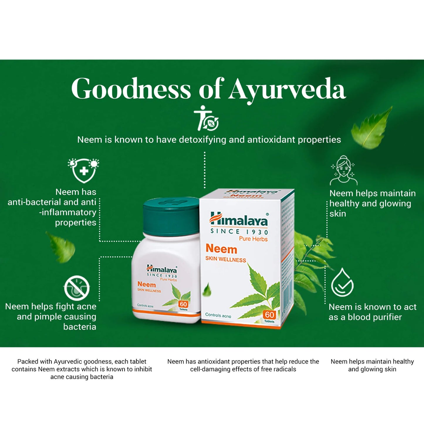 Himalaya Wellness Pure Herbs Neem Skin Wellness Tablet