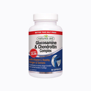 Nature's Aid Glucosamine 500mg & Chondroitin 100mg Complex – 90 Vegetable Capsules