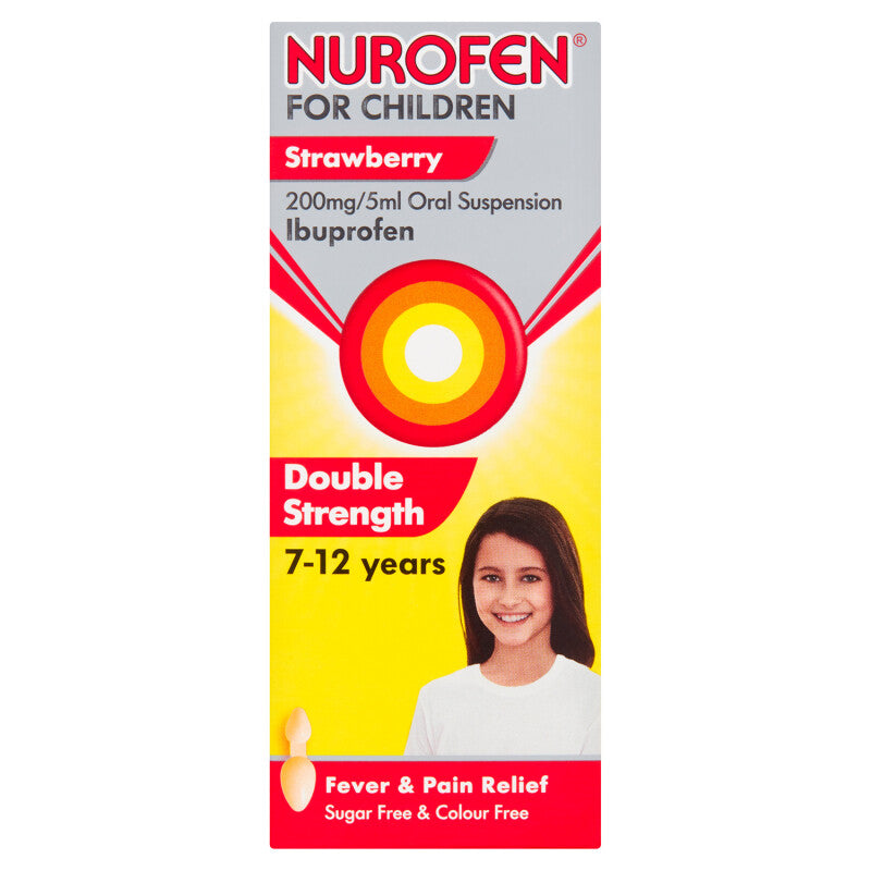 Nurofen Double Strength For Children 7-12 years Strawberry Flavour - 100ml