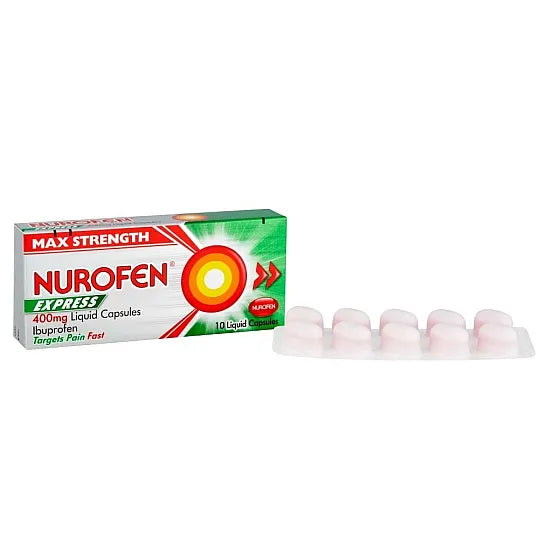 Nurofen Express Max Strength 400mg Liquid Capsules - 10  Capsules
