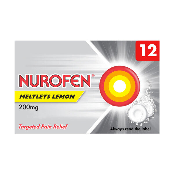 Nurofen Ibuprofen 200mg Meltlets Lemon - 12 Tablets