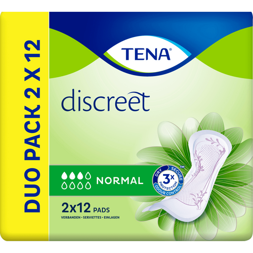 Tena Discreet Normal 3x protection 2X12 Pads