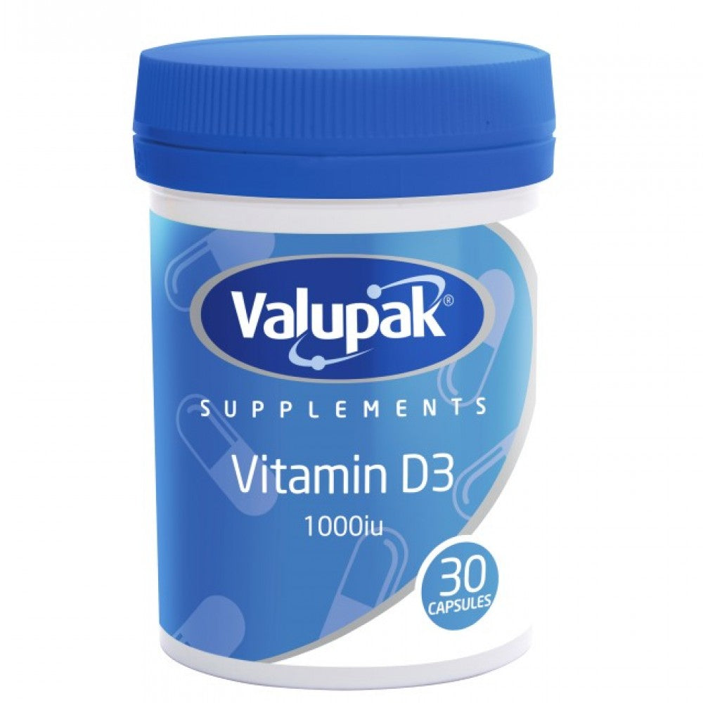 Valupak Supplements Vitamin D3 1000IU Capsules 30s