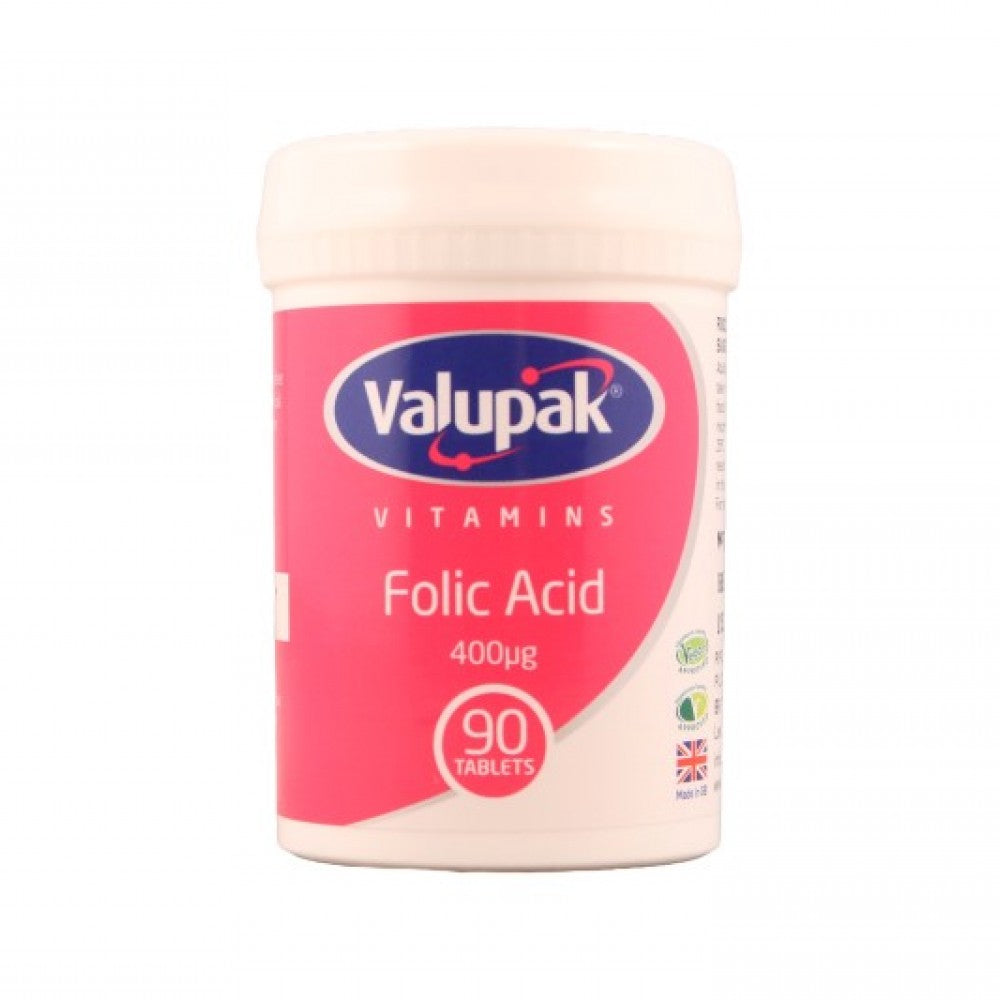 Valupak Vitamins Folic Acid 400UG Tablets 90s