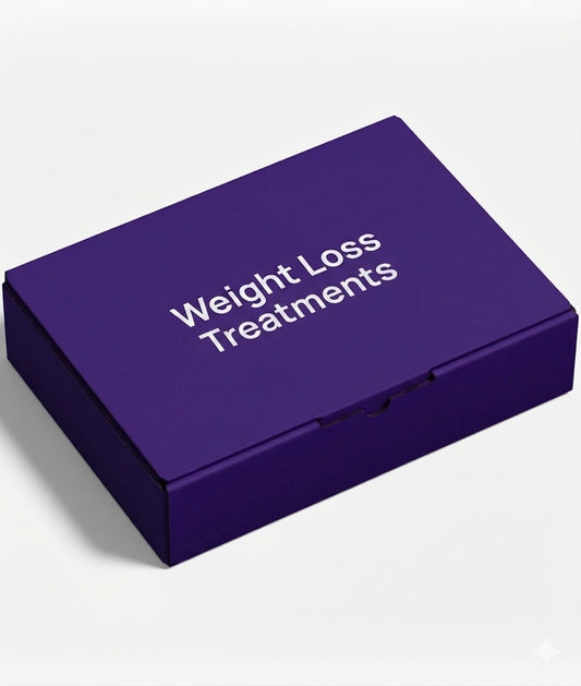 Cured Pharmacy weight loss treatments displayed in a bottle with capsules, on a clean white background.