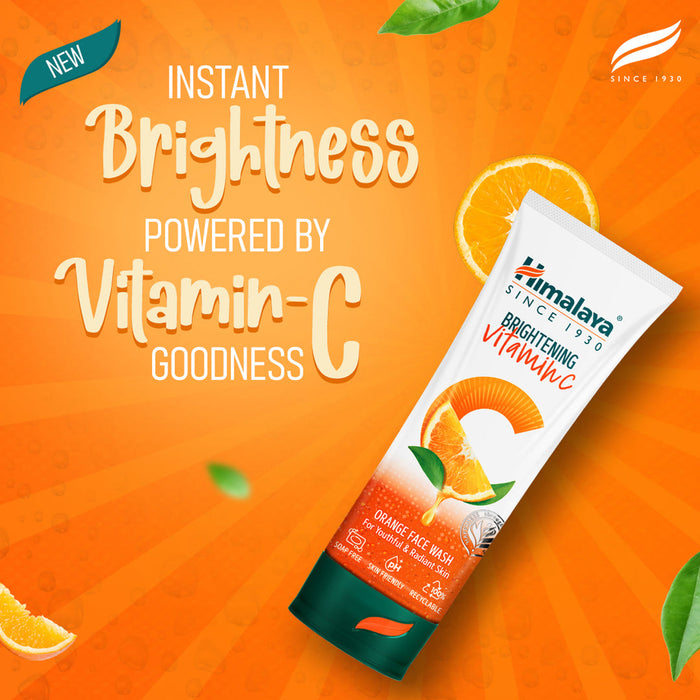 Himalaya Herbals Brightening Vitamin C Orange Face Wash -50 ml