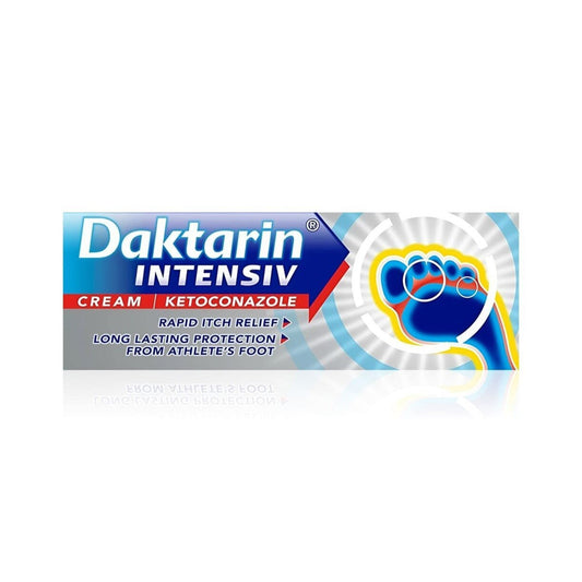Daktarin Intensive Cream 2% in a 15g tube, showing the medicinal cream for fungal infections, designed for topical application.
