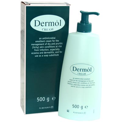 Cream container of Dermol Cream 500g by Dermol, showing the product packaging and label.