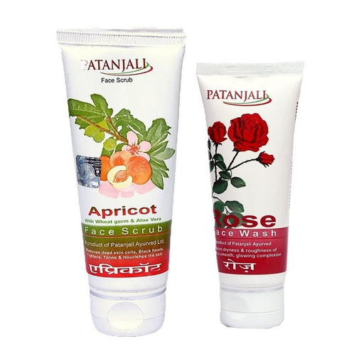 Patanjali Apricot Face Scrub Plus Rose Face Wash