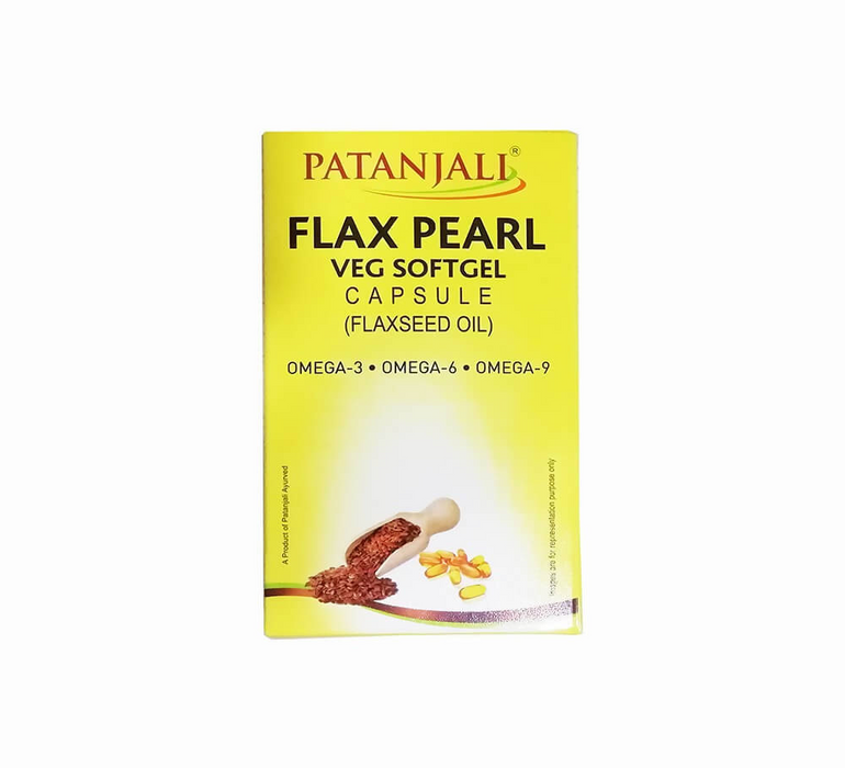 Patanjali Flax Pearl Veg Softgel Capsules -10 caps