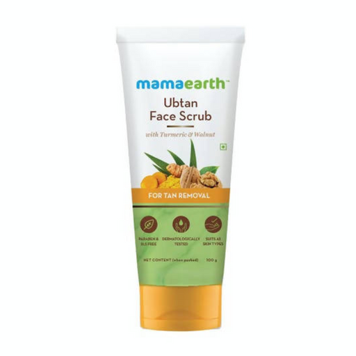 Mamaearth Ubtan Face Scrub with Turmeric & Walnut for Tan Removal -100 gm