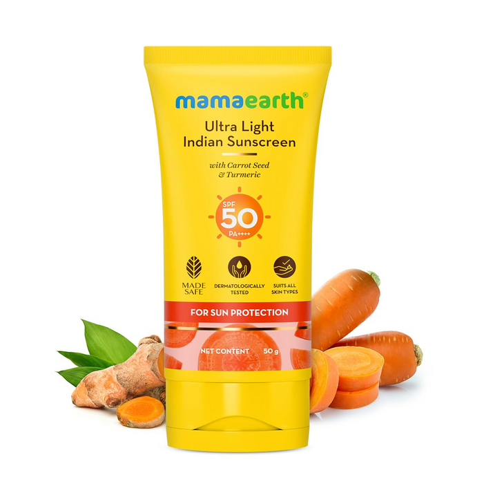 Mamaearth Ultra Light Indian Sunscreen For Sun Protection -50ml-80 ml