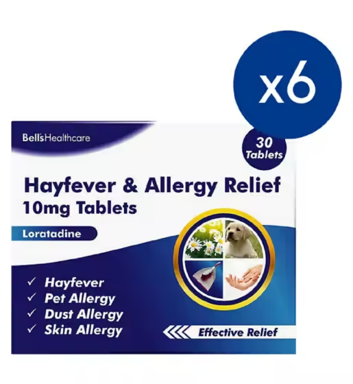 Bells Hayfever and Allergy Relief 10mg 30 Tablets x 6 packs