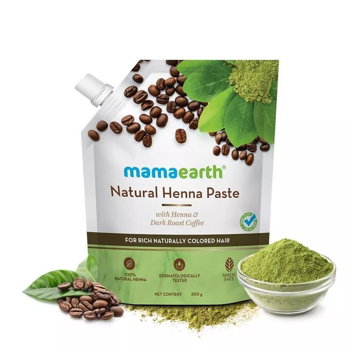 Mamaearth Natural Henna Paste With Henna & Dark Roasted Coffee 200gm