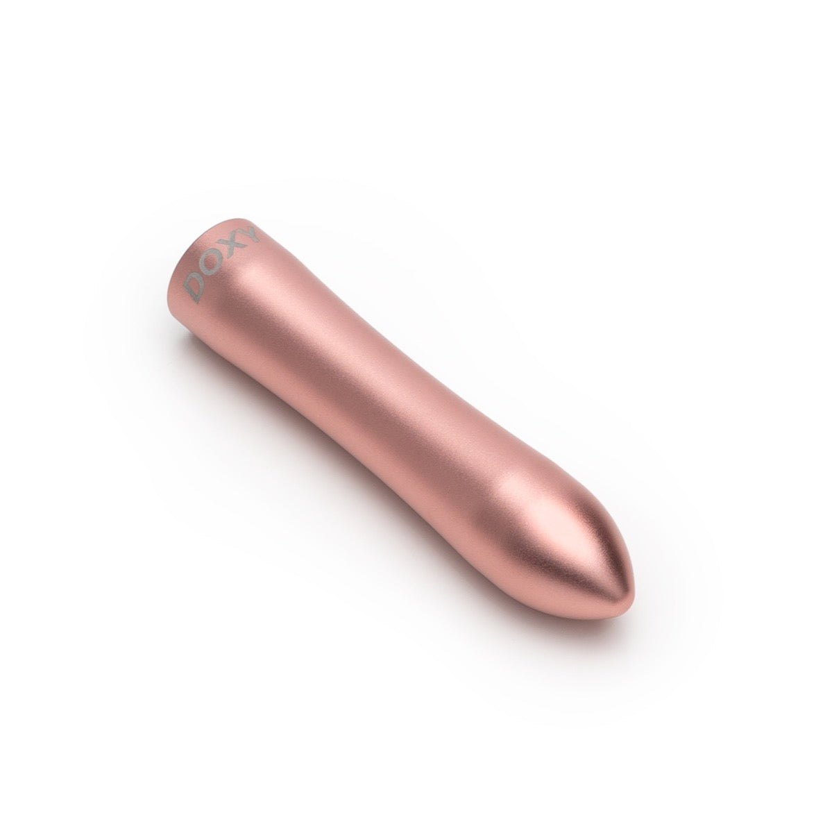 Pink Doxy Bullet vibrator with smooth surface and compact design, perfect for discreet pleasure and easy handling.
