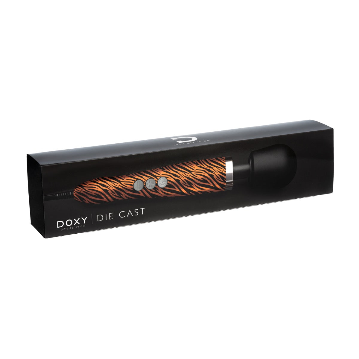 Doxy Die Cast Tiger Hydrographic product box with detailed tiger graphic and branding, showcasing the packaging design.