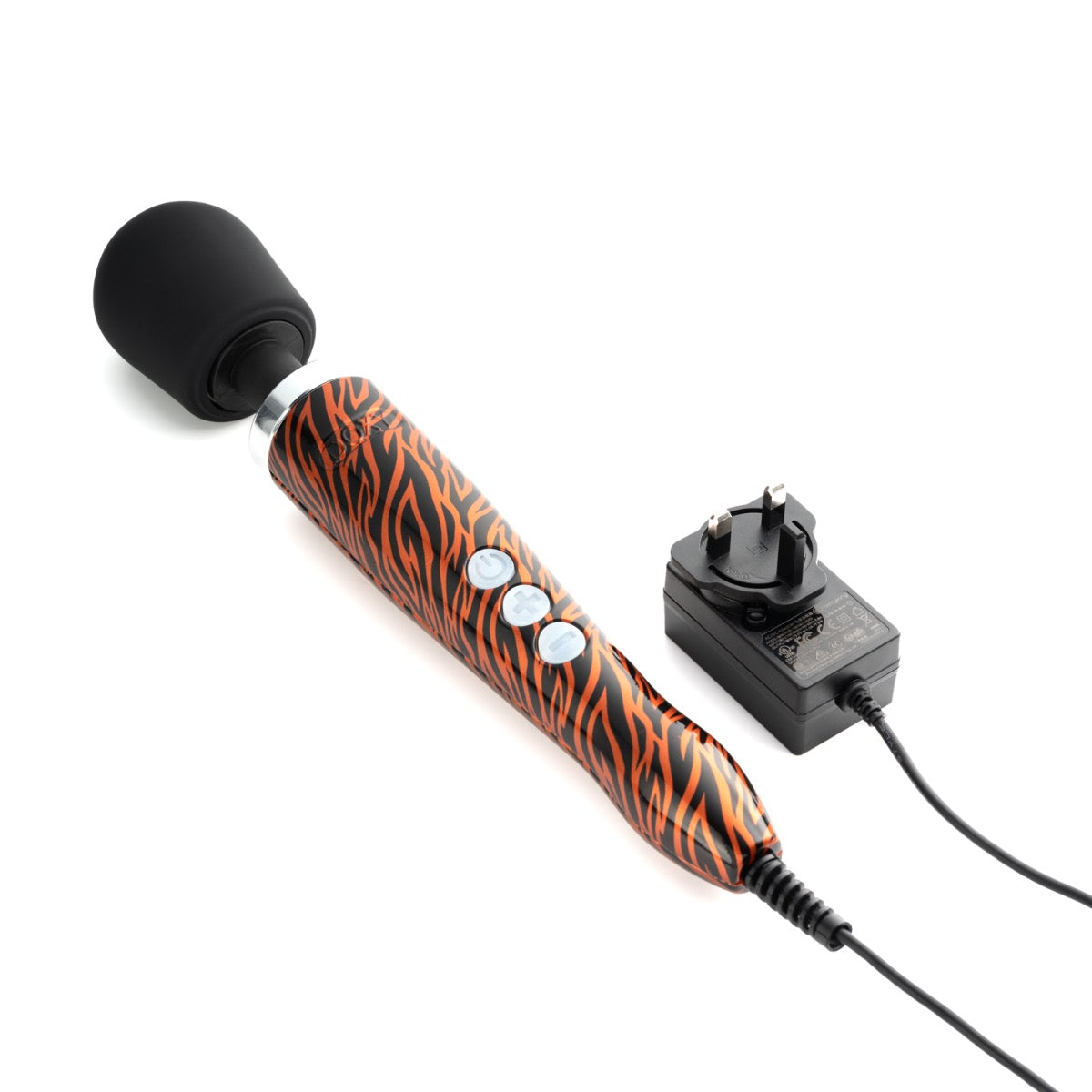 Doxy Die Cast Tiger Hydrographic plug showcasing a detailed tiger pattern in vibrant orange and black colors.