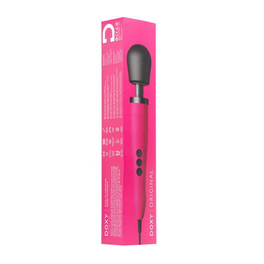 Pink Doxy Original Massager with textured surface and ergonomic design, showcasing its compact and powerful handheld shape.