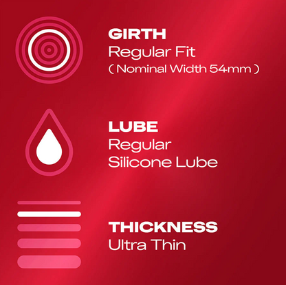 Durex Thin Feel condom pack with 12 condoms, featuring ultra-thin design for enhanced sensitivity and comfort.