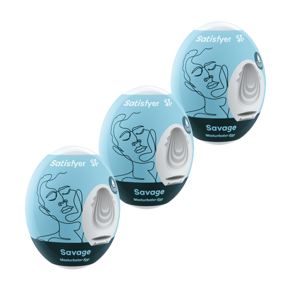 Satisfyer 3er Set Savage - Light Blue