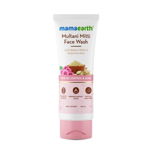 Mamaearth Multani Mitti Face Wash with Multani Mitti & Bulgarian Rose - 100ml